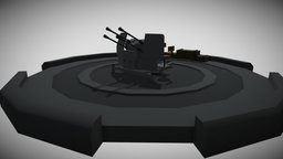[Low poly] 2cm Flakvierling 38 ww2, flak, army, fight, german, germany, 38, anti-air, 2cm, low-poly, lowpoly, air, plane, ship, gun, guns, flak-38, anti-aircraft-gun, flakvierling