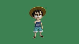 Luffy One Piece gadget, 3dprintable, statue, manga, keychain, luffy, monkeydluffy, onepiecechibi, 3dprint, anime, onepiece, mangacharacter, onepiece-character-anime, luffykid