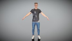 Handsome man in casual t-shirt and jeans 417 style, scanning, shirt, people, , visualization, fashion, fitness, jeans, realistic, athlete, sale, casual, t-shirt, quality, realism, sneakers, athletic, handsome, pretty, sporty, sportswear, a-pose, apose, readyforanimation, bigman, readyforgame, ready-to-use, photoscan, realitycapture, photogrammetry, lowpoly, scan, man, human, male, sport, highpoly, ready-to-rig, "deep3dstudio", "fitnessworkout"