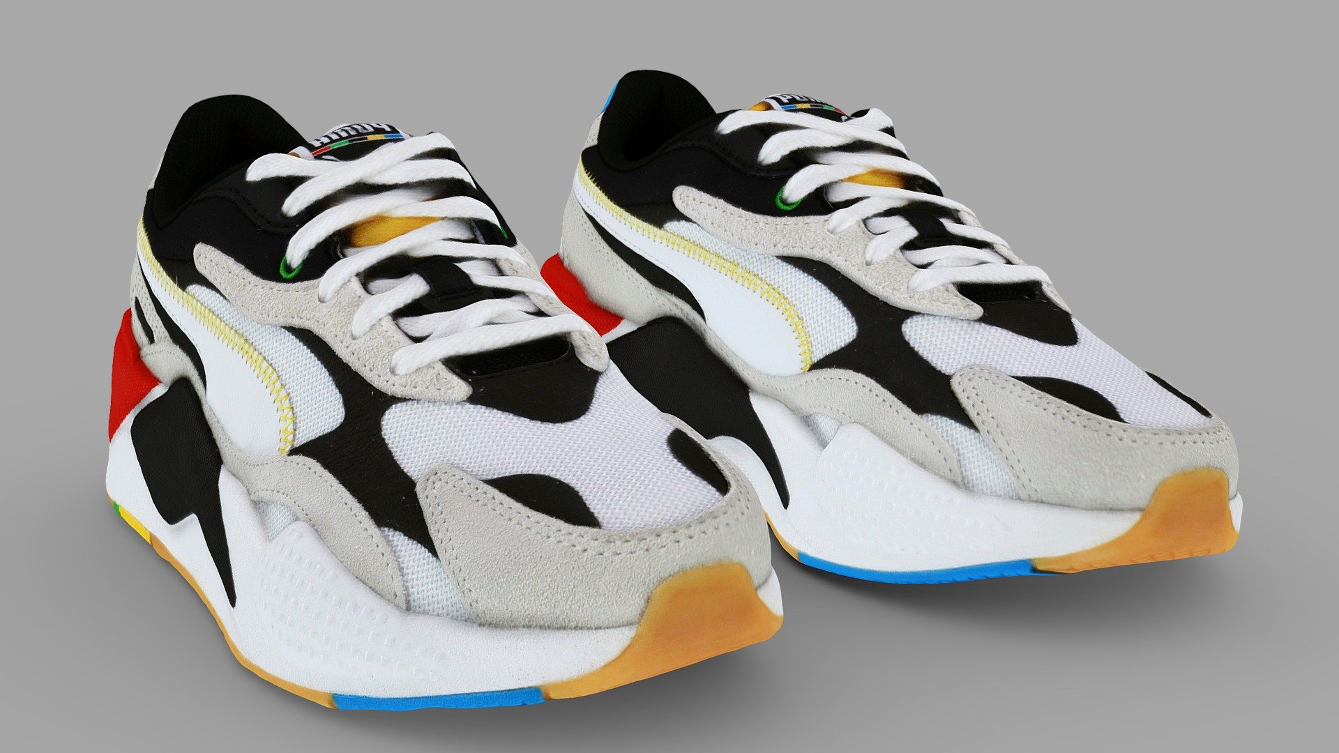 A Very Detailed scanned shoes with High-Quality .

The Mesh is UV unwrapped.

4096x4096 difuse map Texture Maps jpg format，in the compressed file rar.

The textures is lighting baked,the texture is uploaded to preview images.

File contains :

FBX .OBJ .stl.collada(dae).Maya2019,Difuse map Texture(jpg format).

If you want to change the colorway of the shoes, it is easy to do with photopshop. If you want to change the colorway or decrease the polycourt ,I am willing to do it.

This is a professional scanning agency, if you want any other shoes, Don't hesitate to tell me.It will helps a lot.we are available for custom shoes scan.

Don't forget to check my other sneakers,Have a nice day：） - Puma Rs-x WH - Buy Royalty Free 3D model by Vincent Page (@vincentpage) 3d model