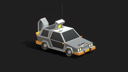 Cartoon Low Poly Futuristic Car toon, toys, cartoony, pack, delorean, setup, uvw, backtothefuture, retrofuturism, antonmoek, retrowave, game, vehicle, lowpoly, futuristic, car, phonk