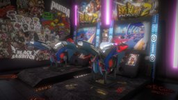 isometric low poly game room room, motor, stickers, moto, motorcycle, game-art, naruto, isometric, game-asset, game-model, realitycapture, 3dscan, sketchfab, anime, onepiece, stickerchallenge