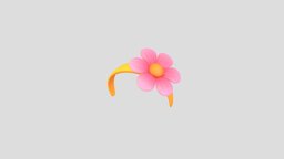 Prop197 Flower Headband hair, hat, flower, prop, fashion, women, band, pink, head, nature, headdress, costume, floral, headband, character, girl, cartoon, lady