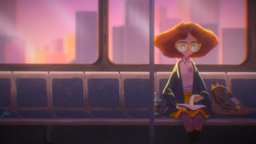 A moment of calm scene, train, sky, skyline, b3d, sound, buildings, metro, travel, game-art, sunset, reading, relax, chill, illustration, loop, calm, handpaintedtexture, lowpolyart, lowpoly-handpainted, affinityphoto, character, handpainted, girl, book, blender, lowpoly, blender3d, gameart, city, animation, animated, gameready, environment