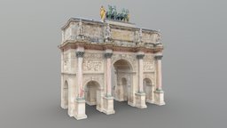 Arc de Triomphe du Carrousel, Louvre france, paris, monument, louvre, landmark, 8k, napoleon, cultural-heritage, 16k, capturingreality, napoleonic-wars, xixcentury, photoscan, realitycapture, photogrammetry, building, highpoly, louvremuseum, arcdetriomphe, arcdetriompheducarrousel