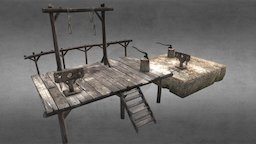 Medieval Scaffold and Gallow hanging, medieval, torture, executioner, scaffold, headsman, execution, hanged, gibbet, hangman
