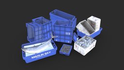 Fishing Plastic Crates crate, storage, marine, fish, empty, transportation, lod, fishing, ice, case, transport, industry, market, equipment, bass, pile, waste, fisherman, props, cargo, box, port, sole, fisher, game-ready, cod, nautical, packing, wharf, seafood, harbor, fishery, logistic, unloading, asset, game, lowpoly, ship, container, "plastic", "industrial"