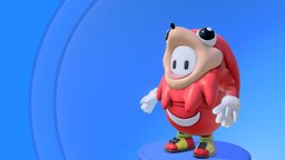 Fall Guy Ugandan Knuckles fanart, avatar, meme, satire, fall, costume, outfit, knuckles, bean, vrchat, uganda, ugandanknuckles, ugandan, character, animated, funny, guy, fallguys