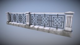 Concrete Fence fence, architectural, concrete, marble, railing, substance-painter-2, pbr-workflow, substance, blender, pbr, stone, wall
