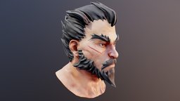 Shogun Head Stylized japan, warrior, medieval, samurai, shogun, general, warlord, bushi, blender, zbrush, fantasy, war