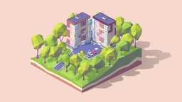 Cartoon Lowpoly Panel City House world, toon, soviet, interactive, augmentedreality, urban, cartoony, vr, ar, cityscene, panel, russia, virtualreality, ussr, slovakia, ukraine, illustration, low-poly-art, communism, architecture, art, lowpoly, house, city, building