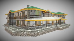 Residence Big cottage, hp, residence, india, unwrap, pbr, house, building