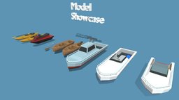 Boats fishing, ships, boats, jetski, kayak, low, poly