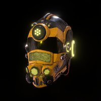 Sci-fi Helmet sculpt, hard, surface, 3dcoat, retopology, substance, painter, texturing, 3d-coat, pbr, lowpoly, helmet, military, sci-fi, futuristic, zbrush