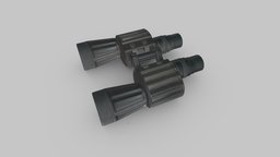 Binoculars Low-poly device, scope, army, lens, optical, zoom, tactical, monocular, binocular, watching, military, war, noai