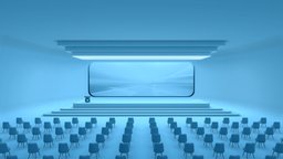 Auditorium Future | Hall | Baked room, sky, future, ocean, baked, hall, auditorium, azure, seats, zen, aqua, scifi, sci-fi, futuristic, blue, space, screen, audience, audience-hall