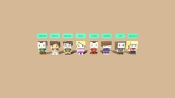 The Big Bang Theory Characters Chibis 3dmodels, chibi, toy, b3d, 3dblender, sheldoncooper, charactermodel, blender3dmodel, lowpolymodel, chibi-character, bigbangtheory, chibimodel, blender, lowpoly, blender3d