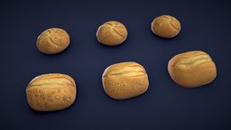 Stylized Bread Rolls food, roll, cartoony, breakfast, sandwich, store, supermarket, stylised, snack, bread, kitchen, toast, bakery, baguette, pastry, foods, sesame, grocery, overwatch, dough, snacks, baker, palia, pastries, breadbox, stilised, breads, fortnite, food-and-drink, bakery-store-building, bread-roll, bread-baked, breadroll, cartoon, asset, pbr, gameready, bakery-products, brotchen, "bakeryshop", "bakery-goods"