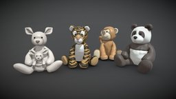 Plush toy collection monkey, tiger, toy, panda, toys, plushie, muppets, muppet, toydesign, kangaroo, plushtoy, panda-cartoon, plushies, sketchup, cartoon-toy, plush-toy, plushii, plush_toy, kangaroo-rat
