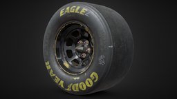 NASCAR Worn Wheel from 00`s. Low Poly wheel, rim, tire, stockcar, sportcar, daytona, automotive, tyre, american, v8, nascar, racecar, goodyear, real-time, slick, pbr, lowpoly, racing, usa, car, autopart