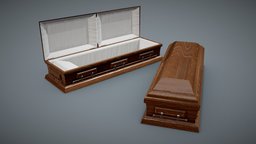 Wooden Casket Beech graveyard, death, prop, dead, unreal, realtime, grave, burial, coffin, engine, ue4, cemetary, unity5, lods, bury, funeral, casket, substancepainter, unity, unity3d, game, blender, hdrp, unityhdrp, coronavirus, covid
