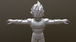 Vegeta ( Blender, Rigged and WebGL Ready ) webgl, dragonball, vegeta, dragonballz, blender-3d, blender, rigged