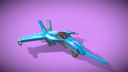 Cartoon Jetplane jetplane, jetfighter, blockbench, low-poly, lowpoly, plane