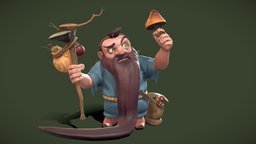 Stylized Dwarf owl, mushroom, dwarf, cartoonish, cartooncharacter, stylizedcharacter, character, stylized, fantasy, daesdc2021, daesdc2021character