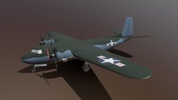 Douglas DC-5 simulator, flightgear, aircrafts, blender, lowpoly