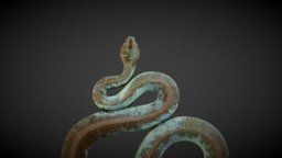 Ancient Bronze Snake Sculpture ancient, bronze, shape, snake, sign, old, substancepainter, substance, sculpture