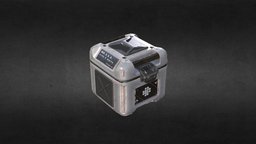 SciFi Crate with removable Cover (3D Game asset) crate, chest, box, science-fiction, game, scifi, sci-fi, gameasset, gameready