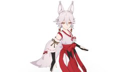 Kitsune Saiguu animegirl, girl, game, blender, lowpoly, blender3d, gameasset, anime, genshinimpact, genshin_impact, hoyoverse