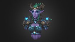 Tribute to "Ysera The Dreamer" handpaint, elf, sculpting, worldofwarcraft, character, handpainted, zbrush, characterdesign