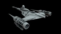 N-1 Starfighter (Mandalorian) 3dmodels, starfighter, n-1, mandolorian, 3dprint, blender3d, starwars, naboo-starfighter