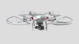 DJI Phantom 2四旋翼无人飞机（配备 Go Pro HERO3运动相机） d, drone, phantom, 2, 3, dji, 3d, createdwithai