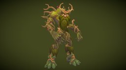 Stylized Swamp Giant rpg, mmo, rts, giant, fbx, nature, swamp, moba, treant, handpainted, lowpoly, animation, stylized, magic