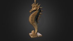 Seahorse 3dscanner, wooden, 3d-scan, 3dscanning, seahorse, artec, eva, statue, woodcarving, artec3d, artec-eva, 3dscan, wood