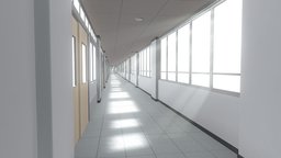 Anime Corridor office, school, toon, hall, hospital, 2d, manga, corridor, cartoon, blender, anime, interior