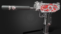 "Drake" Mini Uzi mini, japan, 3dcoat, uzi, cgd, weapon, 3d-coat, dragon