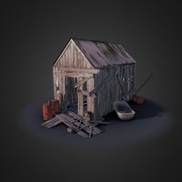 Test shack abandoned, props, shack, substancepainter, blender, pbr, test, environment