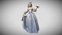 Porcelain Princess (Photogrammetry) princess, figure, statue, optimized, photoscan, realitycapture, photogrammetry, photoshop, blender, lowpoly, scan, gameready