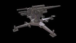 German WWII gun Flak 18/36 88mm ww2, flak, artillery, 3dprinting, 28mm, wargames