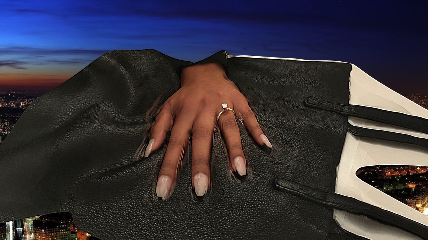 Earlier this year, I proposed to my fiancée Priya in Paris, France, under the Eiffel Tower. This was one of the best moments in my life, and although diamonds aren't great candidates for 3D scans, I decided to give it a shot anyway.

The surface under her hand is her new favorite Liebeskind Handbag that she acquired in Berlin during our Eurotrip 3d model