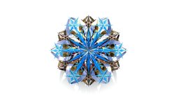 Flower plant, one, flower, white, flag, detail, crystal, snow, cad, natural, obj, gift, color, fresh, solidworks, nature, floral, golden, close, fgo, software-service-john-gmbh, 3d, art, decoration, abstract, blue, gold, decoation