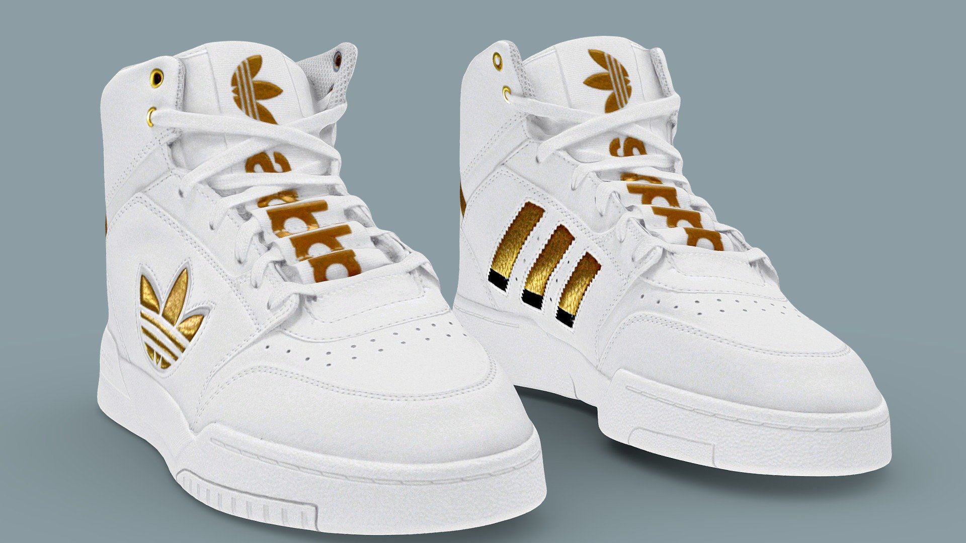 A Very Detailed scanned shoes with High-Quality .Reay to use in virtual try on project and game sim 4 or second life.

The Mesh is UV unwrapped.

4096x4096 difuse Texture Map jpg format，in the compressed file rar.

The textures is lighting baked,the texture is uploaded to preview images.

File contains :

FBX .OBJ .stl.collada(dae).Difuse map Texture(jpg format).

If you want to change the colorway of the shoes, it is easy to do with photopshop. If you want to change the colorway or decrease the polycourt ,I am willing to do it.

This is a professional scanning agency, if you want any other shoes, Don't hesitate to tell me.It will helps a lot.we are available for custom shoes scan.

Don't forget to check my other sneakers,Have a nice day：） - Adidas Originals Drop Step Xl sneaker - Buy Royalty Free 3D model by Vincent Page (@vincentpage) 3d model