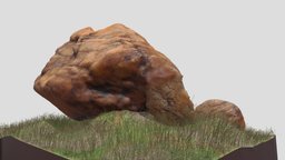 MODELO ROCA 05 // ROCK // STONE 05 landscape, grass, retopology, retopo, photogrametry, roca, nature, granito, fotogrametria, mineral, granite, naturaleza, retopologia, pasto, asset, model, stone, rock, highpoly