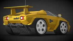 [FREE] Cartoon Lamborghini Countach body, kit, tire, wheels, high, countach, lamborghini, lp, textures, vintage, detail, 500, miniature, supercar, brake, rims, performance, print, yellow, tuning, lambo, wide, hypercar, sdc, cartoon, blender, vehicle, texture, low, poly, racing, car, free, race, 2022