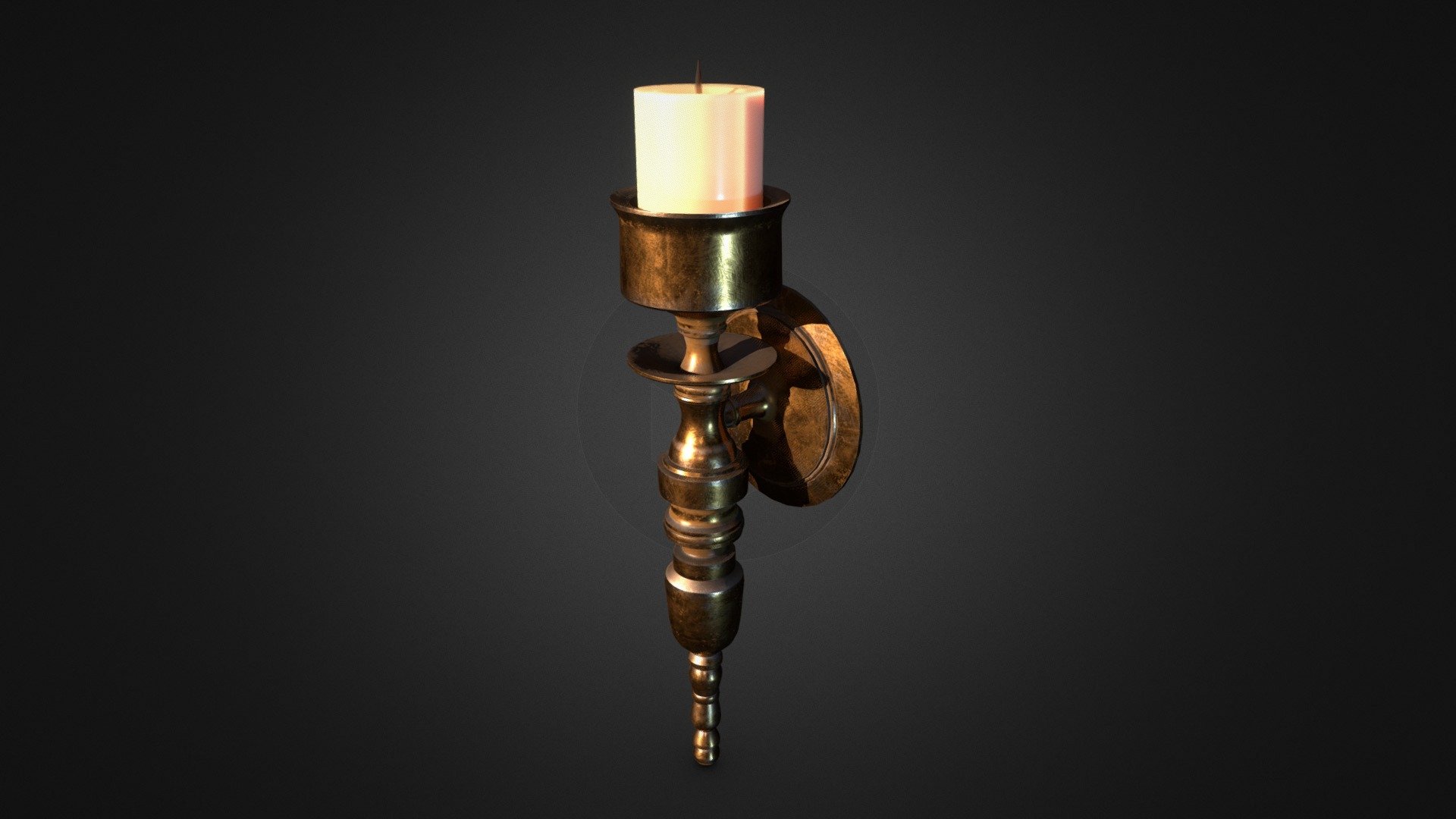 candle holder for walls for old environments with ancient decorations and lighting - Wall Candle Holder 3D Model - 3D model by IPfuentes 3d model