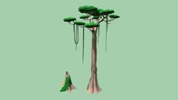 Poly Jungle trees, plants, jungle, rainforest, assetstore, unity, unity3d, cartoon, lowpoly