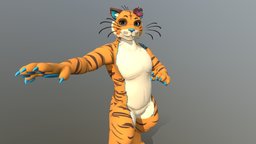 MakaiTiger Model Furry furry, twitch, vrchat, vtuber, 3d, furryart